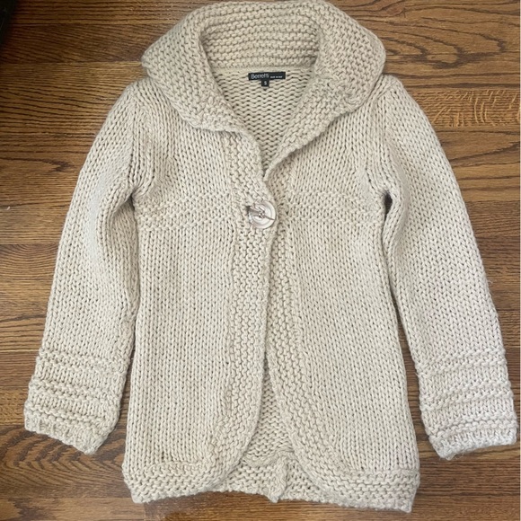 Berretti Knit Cardigan Sweater Italian Wool Mohair Beige Size Small - Picture 10 of 12